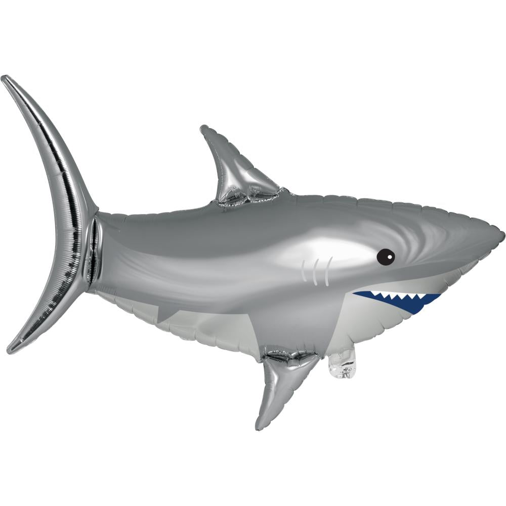 10-Piece Bulk Shark-Themed Mylar Balloons for Birthday Parties, Baby Showers & Ocean-Themed Decorations