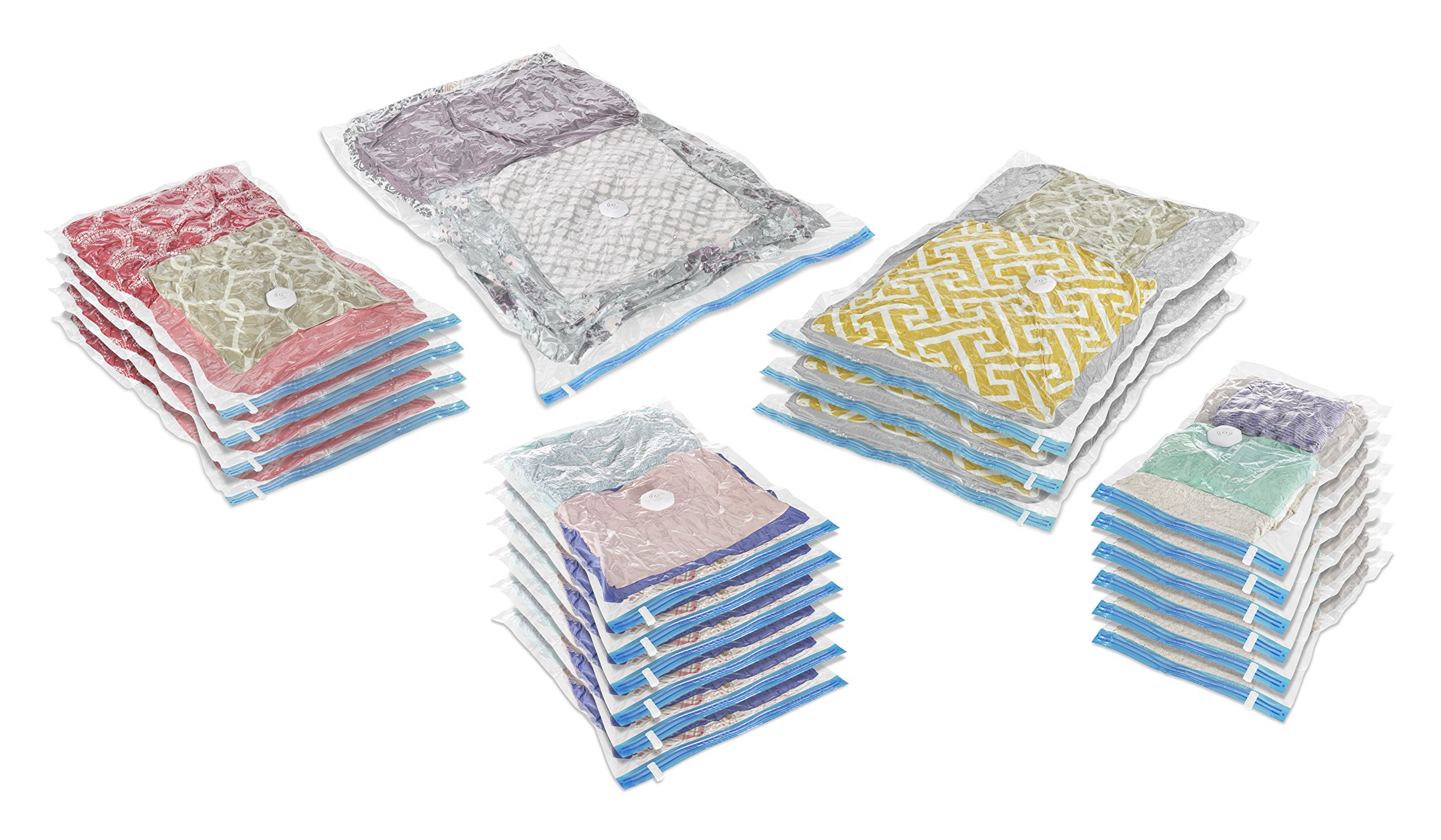 Whitmor Reusable Vacuum Storage Bags - 20 Pack | Space-Saving Clothes & Blanket Organizer for Travel, Seasonal Storage & Moving