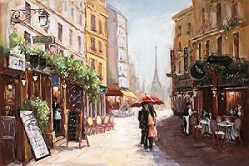 Parisienne Romance Art Print - Vintage Paris Poster 10x14 Inches - Wall Decor for Living Room, Bedroom & Office - Perfect Gift for Art Lovers