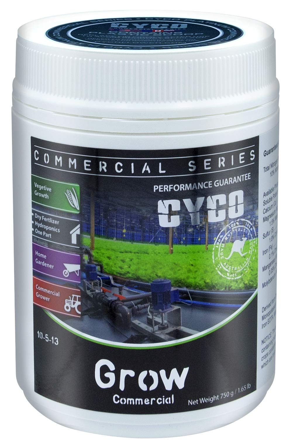 CYCO Commercial Series Hydroponic Plant Fertilizer 10-5-13 NPK - 5kg Premium Nutrient Solution for Indoor Gardening, Greenhouse & Commercial Grow Operations