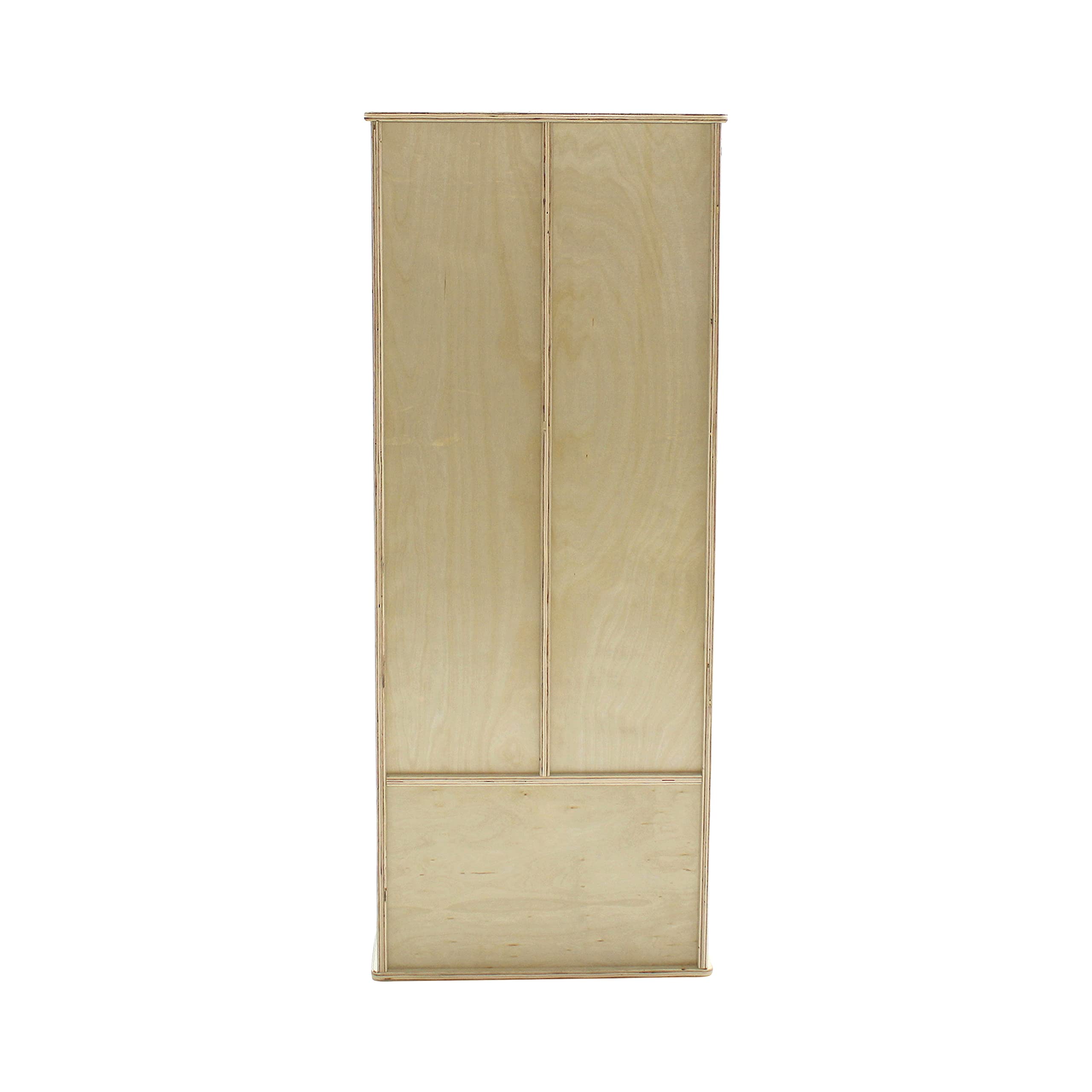 Factory Direct Partners 13138-NT Natural Birch 2-Section Coat Locker with Bench, Storage Cubbies & Hooks - School, Office, Gym Entryway Organization Solution