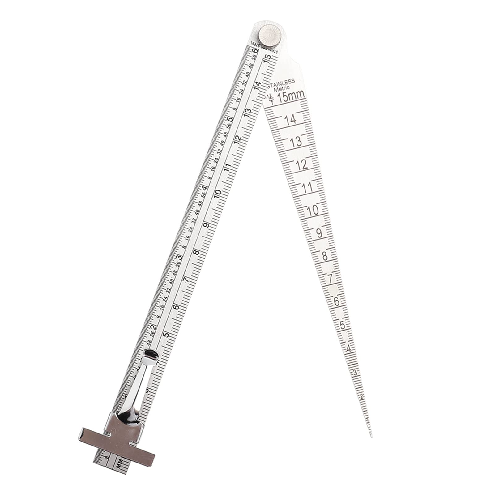 Stainless Steel Welding Taper Gauge - Metric/Inch Dual Scale Portable Gap Wedge & Depth Ruler - Hole Inspection Tool for Metal Fabrication, Pipe Welding and Automotive Repair