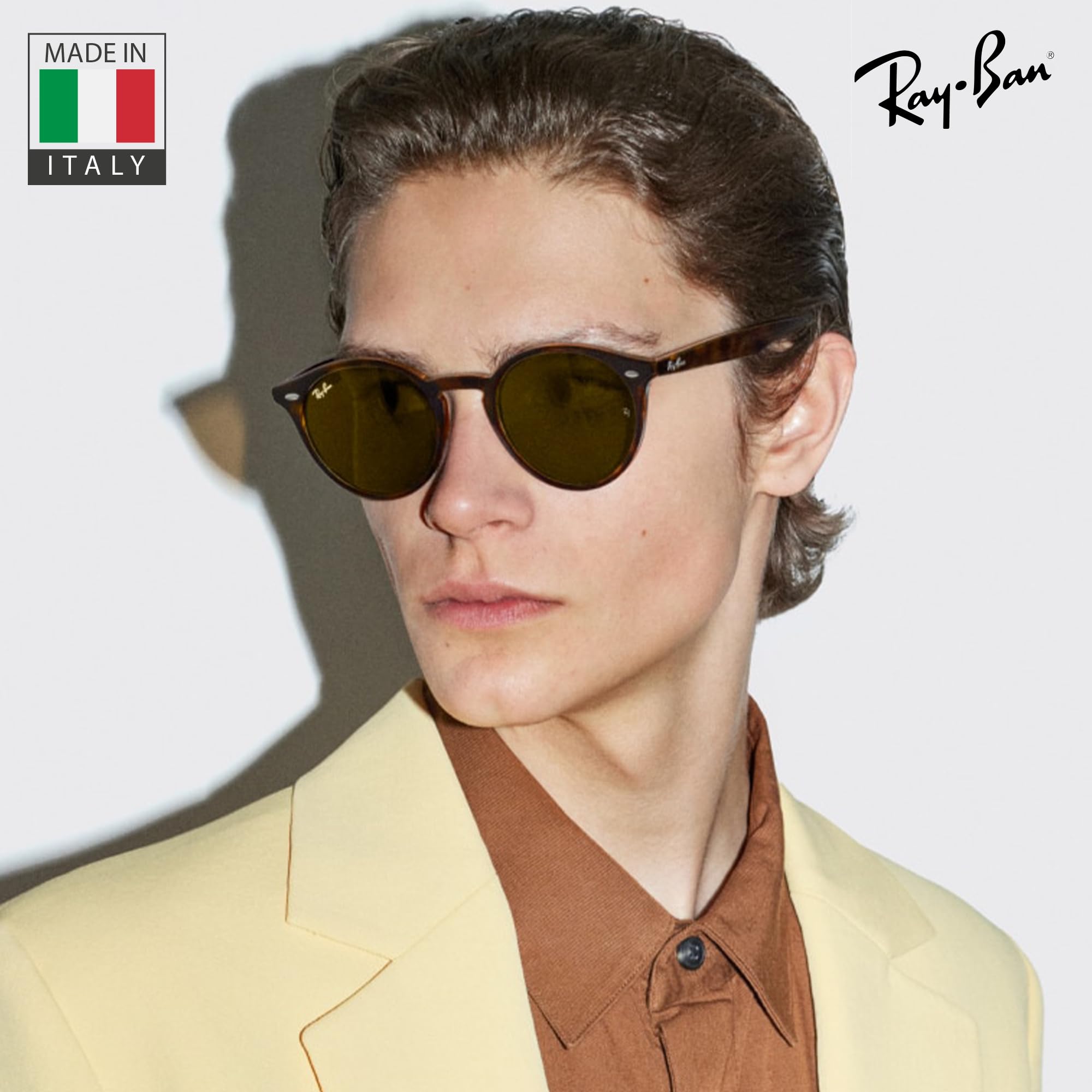 Ray-Ban RB2180 Round Sunglasses for Men & Women - Classic Polarized UV Protection Lenses with Eyewear Kit - Perfect for Driving, Beach & Outdoor Activities