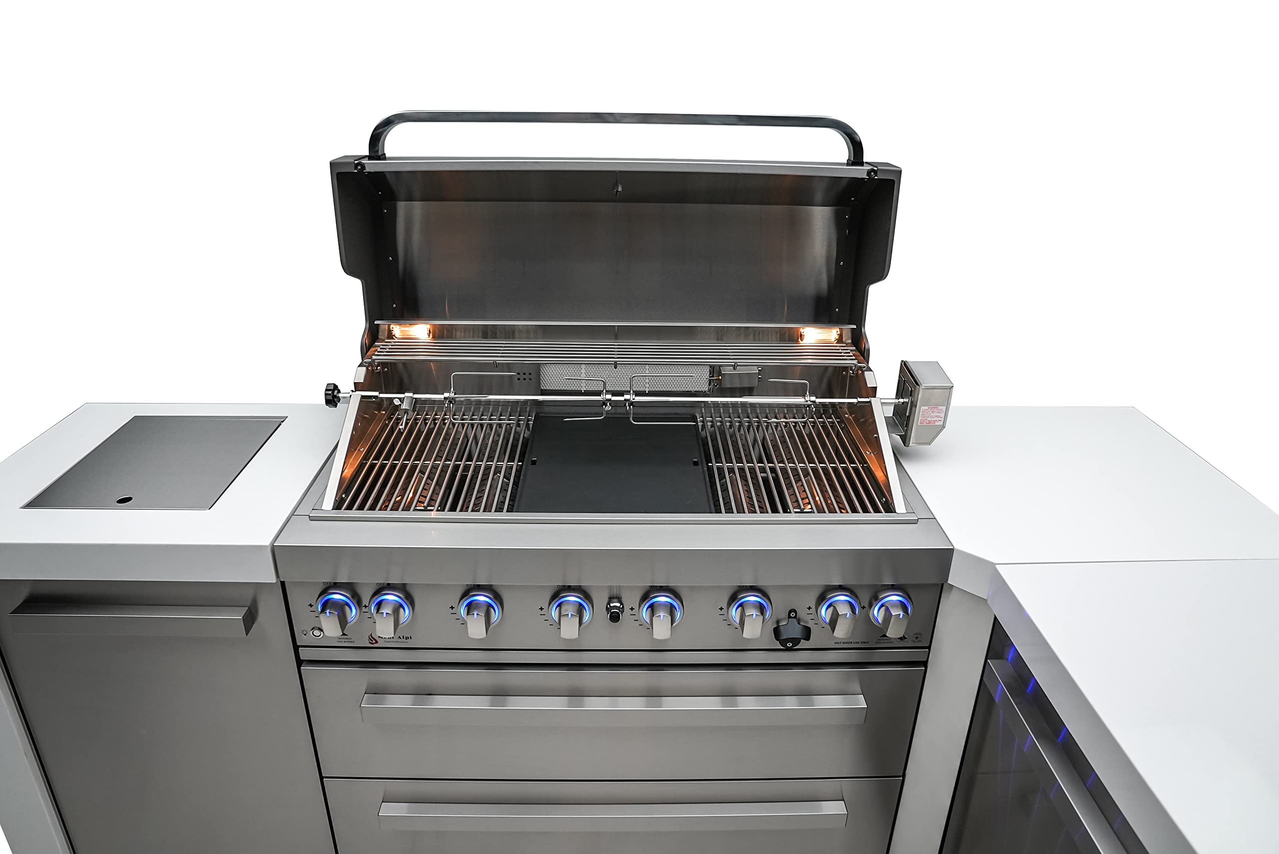 Mont Alpi MAGR Heavy Duty Reversible Cast Iron Grill Pan - Dual Sided Flat & Ridged Griddle Plate for MABi805, MABi400, MAi805, MAi400 & MA-957 Built-in/Outdoor Kitchen Islands - Perfect for Backyard BBQs, Camping & Outdoor Cooking