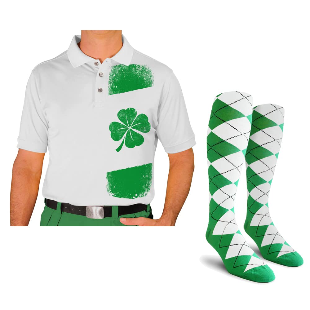 Men's Homeland Golf Polo Shirt with Comfortable Socks - Breathable Performance Wear for Golfing, Casual Outings & Outdoor Activities