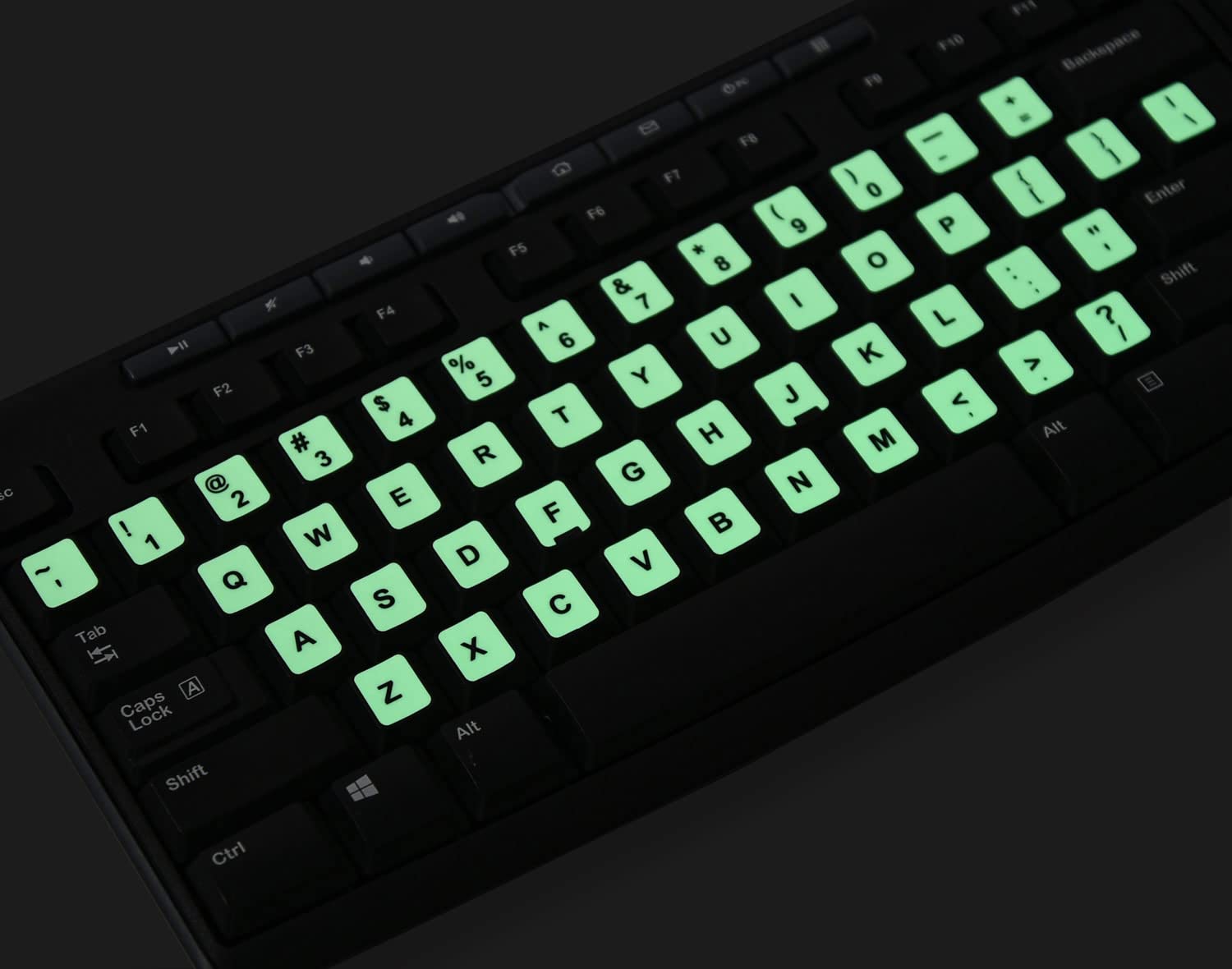 2-Pack Glow in The Dark Universal Keyboard Stickers for Laptop, Computer, Notebook & Desktop - English Letters (Perfect for Low Light & Nighttime Typing)