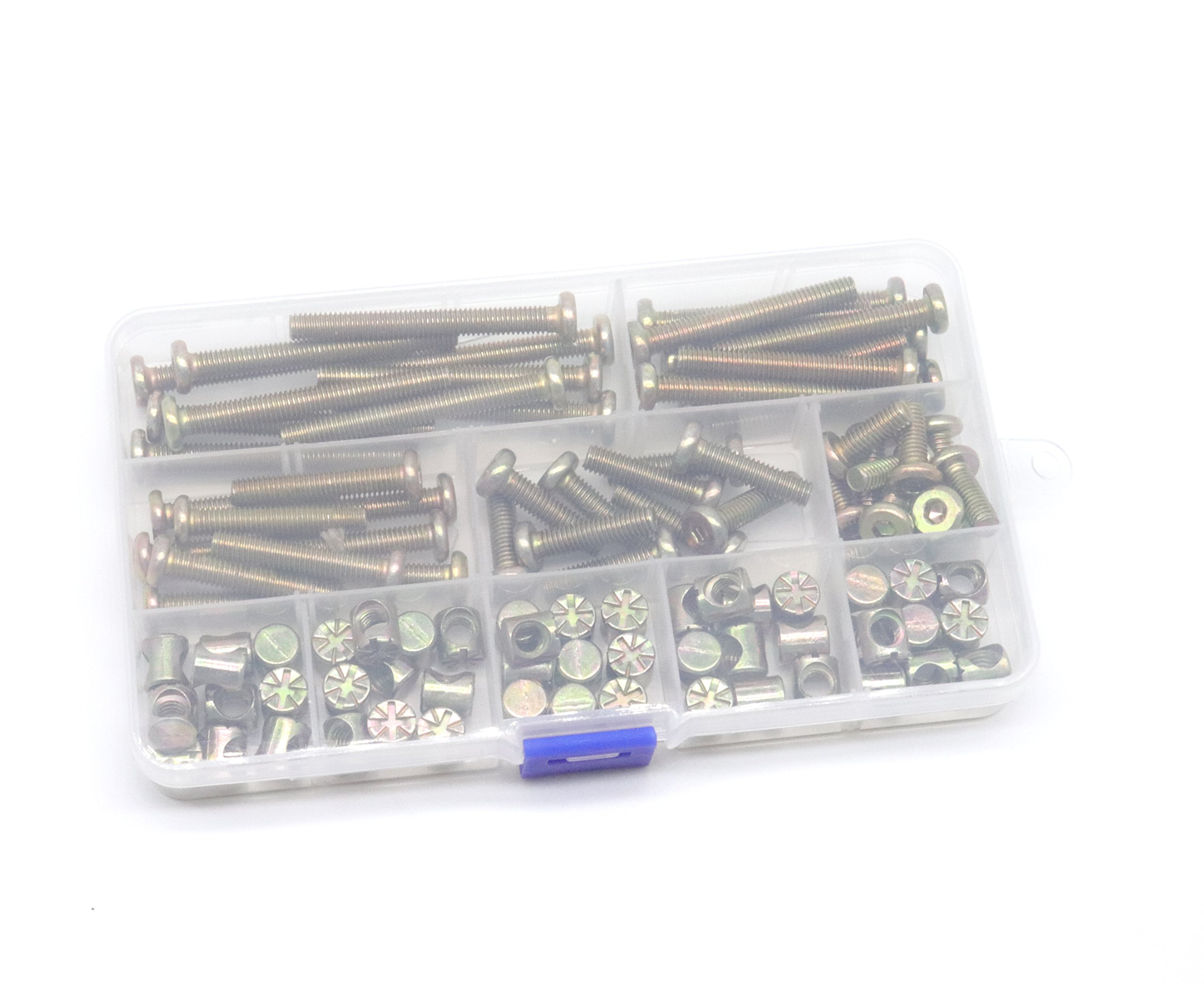 Baby Bed Screws Kit - M6 Hex Bolts & Nuts (100pcs) for Cribs & Chairs - Durable Zinc Plated