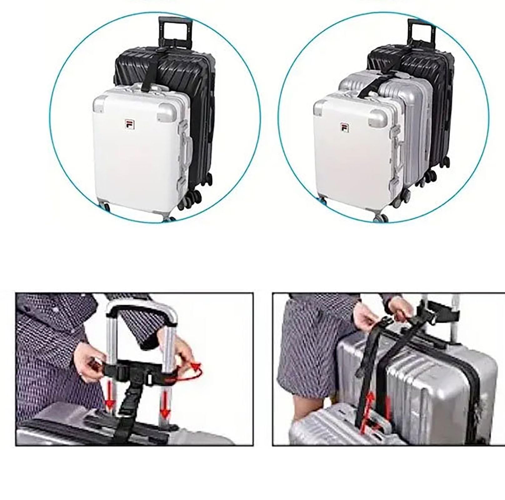 YIKANGHENG 4-Pack 39-Inch Black Nylon Adjustable Buckle Straps - Secure Beach Chairs, Towels, Travel Luggage & Cruise Essentials - Perfect for Poolside, Camping & Outdoor Adventures