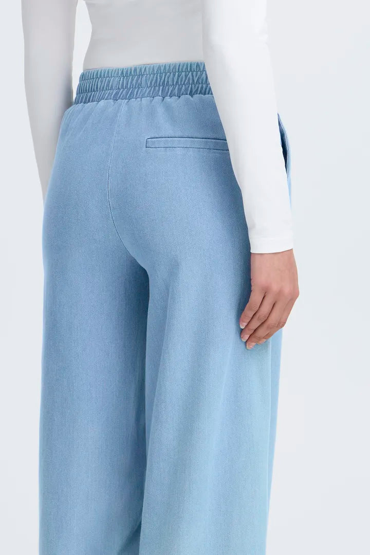 Stylish Ima Wide Leg Denim Pants - Light Wash High Waisted Comfortable Trousers for Women | Perfect for Casual Outings, Office Wear & Weekend Brunch