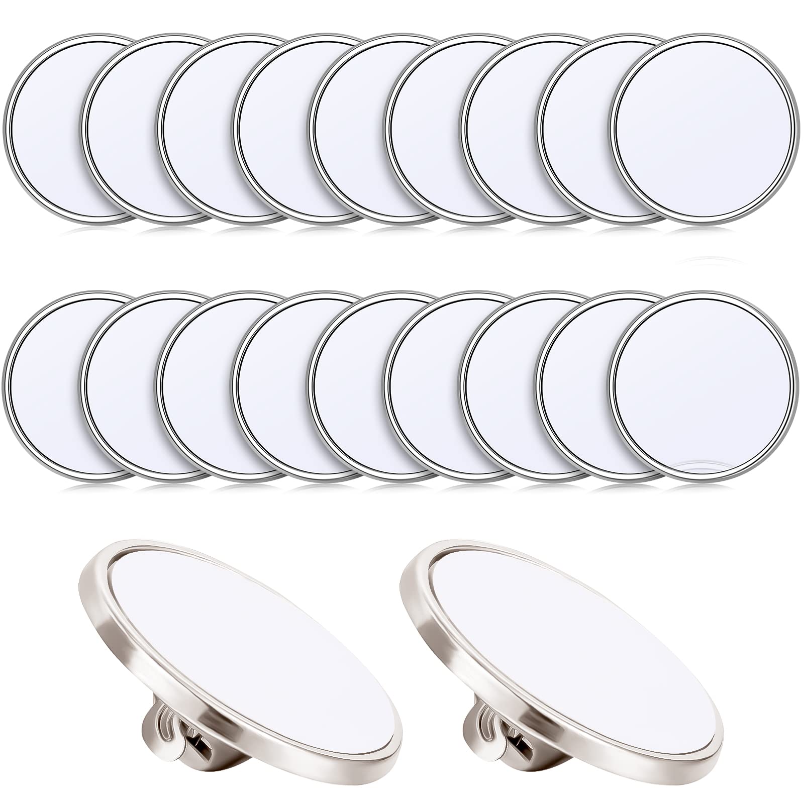 Hicarer 20-Pack Sublimation Blank Pins - DIY Button Badges with Silver Base for Custom Crafts, School Projects & Personalized Gifts | Perfect for DIY Enthusiasts, Teachers & Students