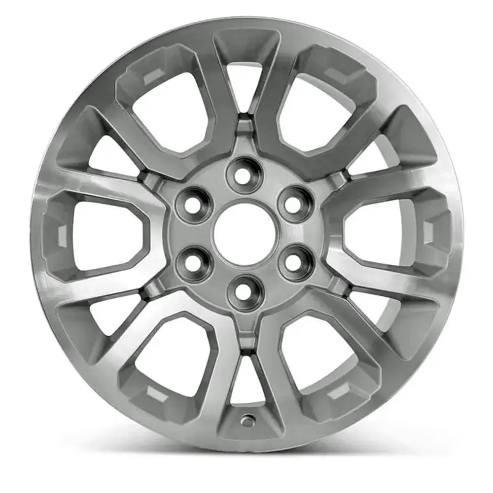 18 Inch GMC Trucks Wheel Replacement 2014-2020 - Machined Silver Replica Rim 5649 22815067 - Perfect for Off-Roading, Towing & Truck Customization