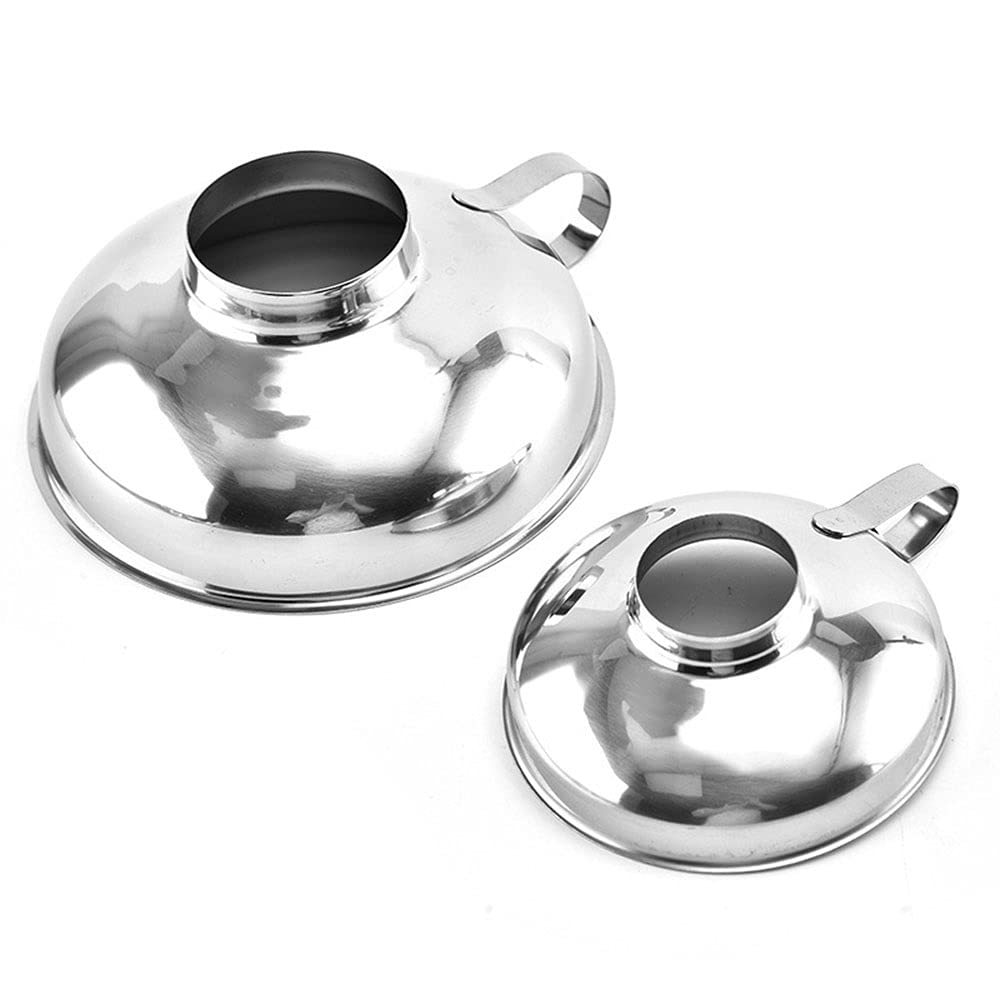 Stainless Steel Canning Funnel for Wide & Regular Jars - Small Kitchen Funnel for Liquids, Spices, Powder, Beans, Jam, Nuts - Mason Jar Accessory with Handle | Perfect for Home Canning, Preserving, Cooking & Baking