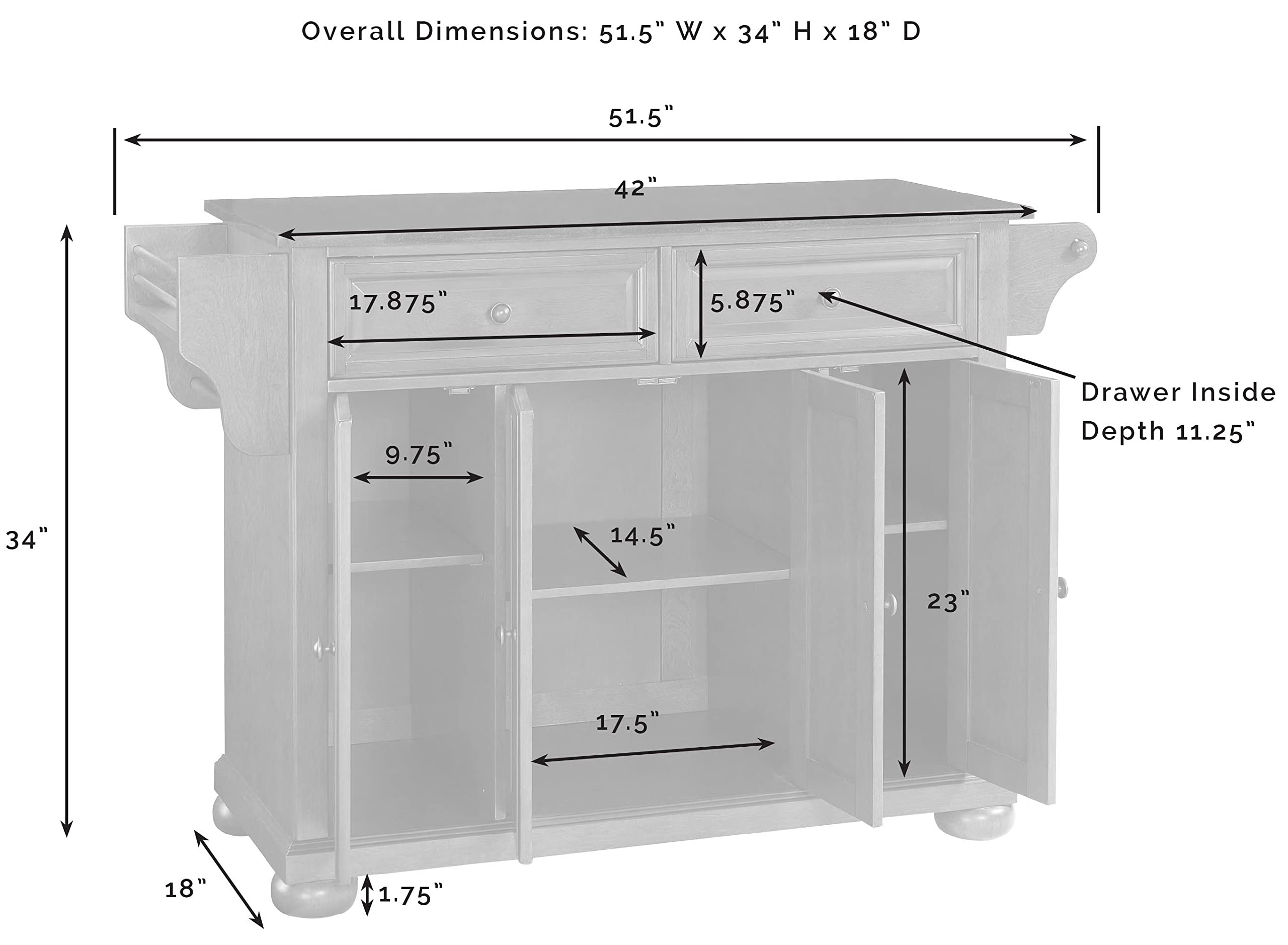 Crosley Alexandria Stainless Steel Rolling Kitchen Island Cart with Storage & Spice Rack - Cherry Finish for Modern Kitchens, Small Spaces & Entertaining