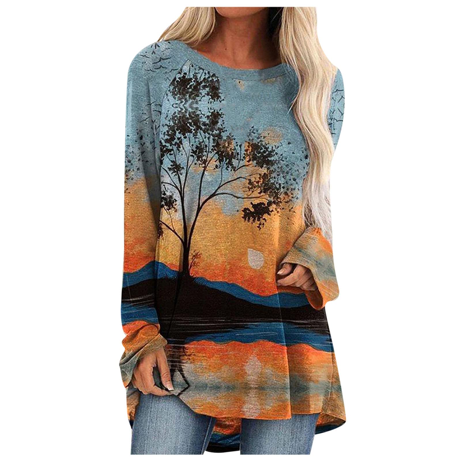 CHARMAP Women's Christmas Casual Tunic Shirt - Long Sleeve O-Neck Pullover Top for Holiday Outfits with Leggings | Perfect for Christmas Parties, Family Gatherings & Winter Festive Wear
