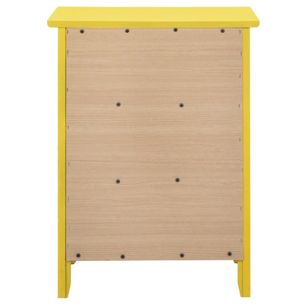 Glory Furniture Daniel 3-Drawer Nightstand in Yellow - Modern Bedside Table for Bedroom, Guest Room & Nursery