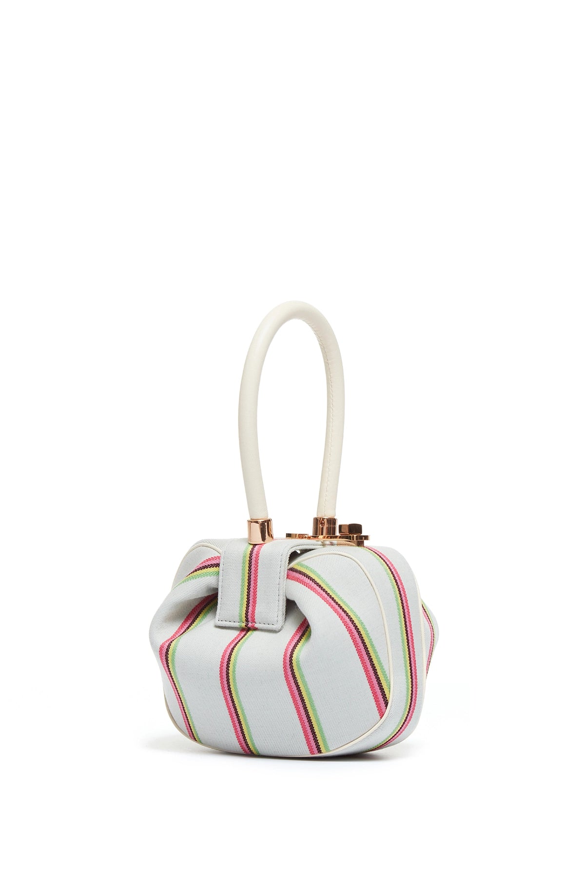 Ivory Wool Striped Demi Bag - Elegant Crossbody Purse for Women, Perfect for Work, Date Night & Everyday Use