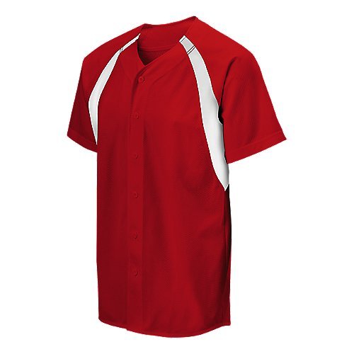 Mizuno Men's Full Button Mesh Colorblock Baseball Jersey - Breathable & Comfortable for Training, Games & Casual Wear