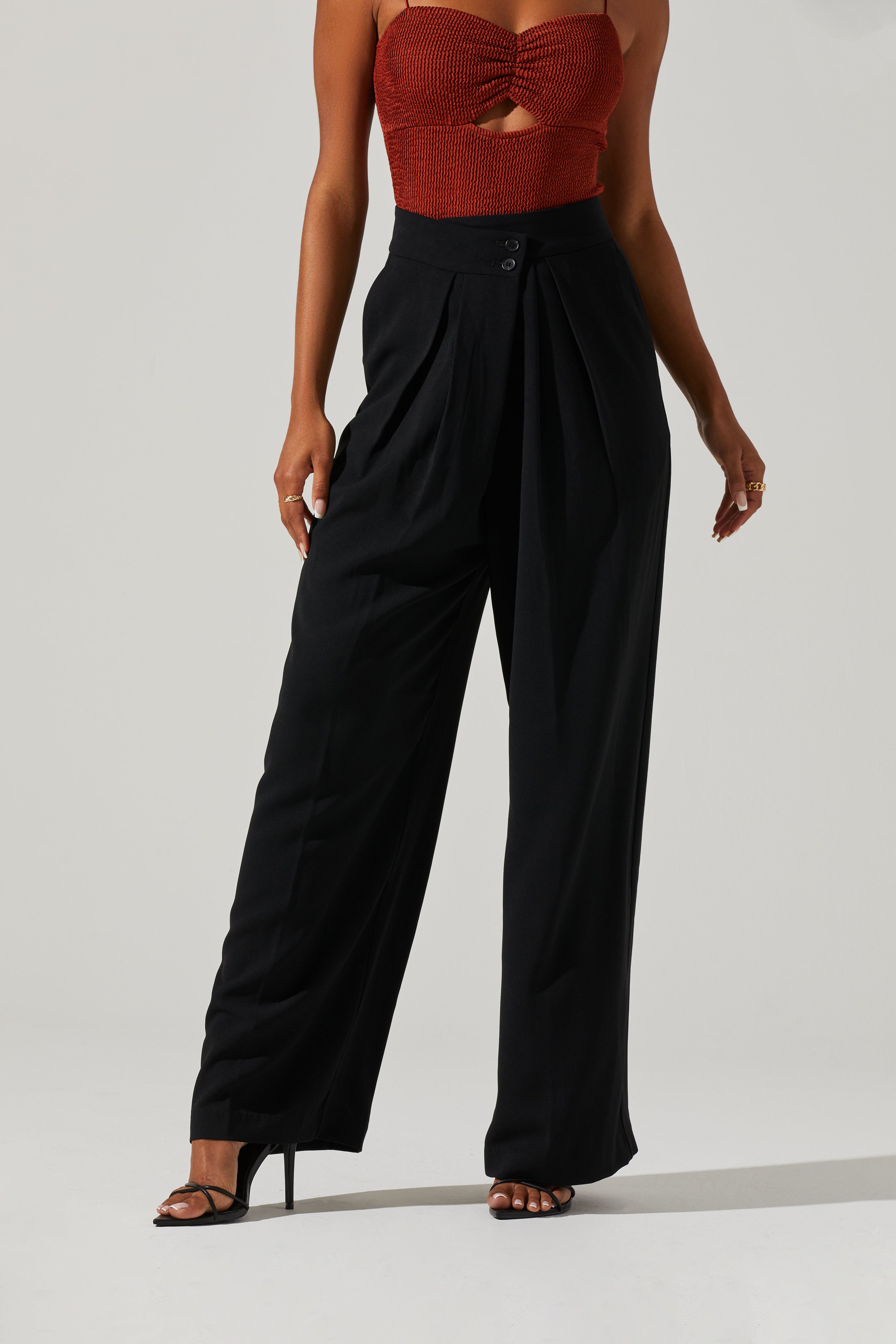 Stylish Boyfriend Criss Cross Pleated Wide Leg Pants for Women - Comfortable High Waisted Lounge Pants for Casual Wear, Work, and Travel