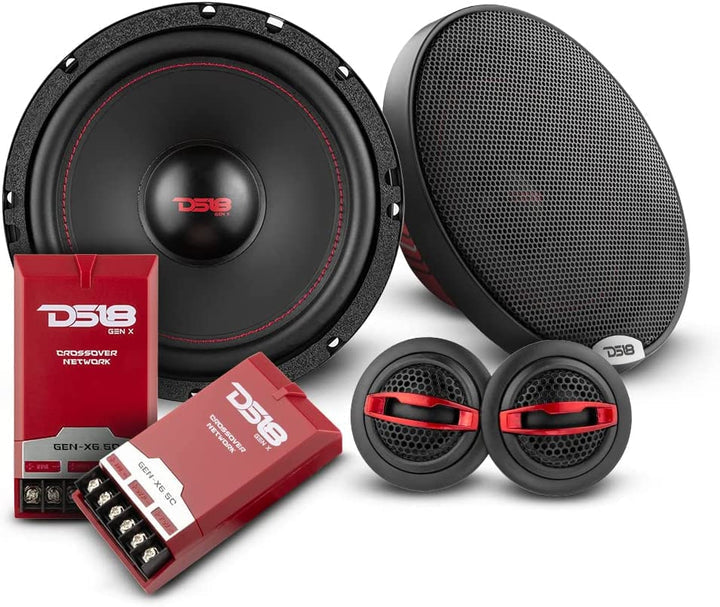DS18 2009-2014 Acura TL Front & Rear Door Speaker Upgrade Kit - 900W High Power Car Audio Replacement System for Enhanced Sound Quality | Perfect for Music Lovers & Car Audio Enthusiasts