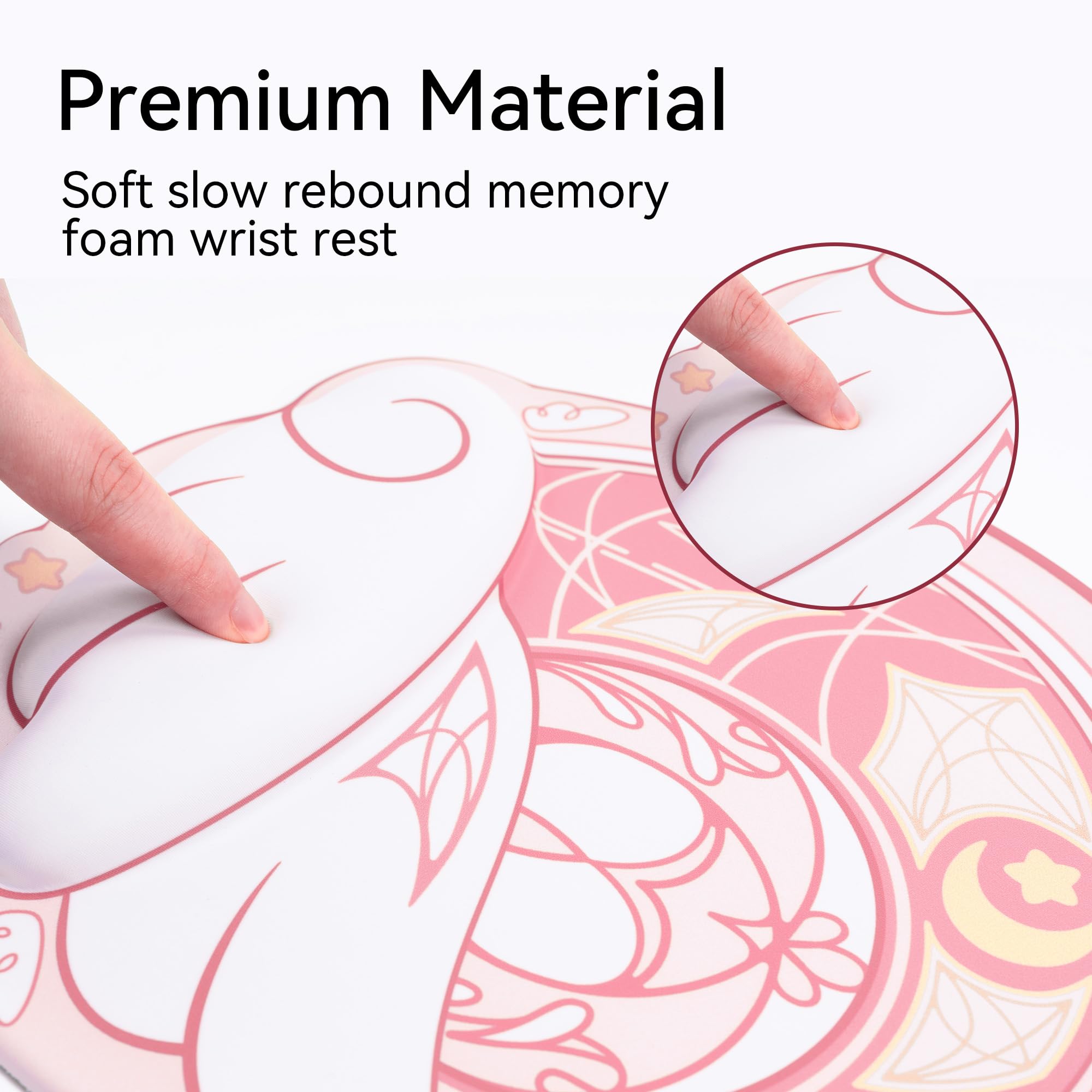 GeekShare Ergonomic Mouse Pad with Wrist Rest - Non-Slip Rubber Base, Small Gaming Mouse Mat for Laptop, Computer, Home & Office (Star Wings Series) - Perfect for Long Work Hours & Gaming Sessions