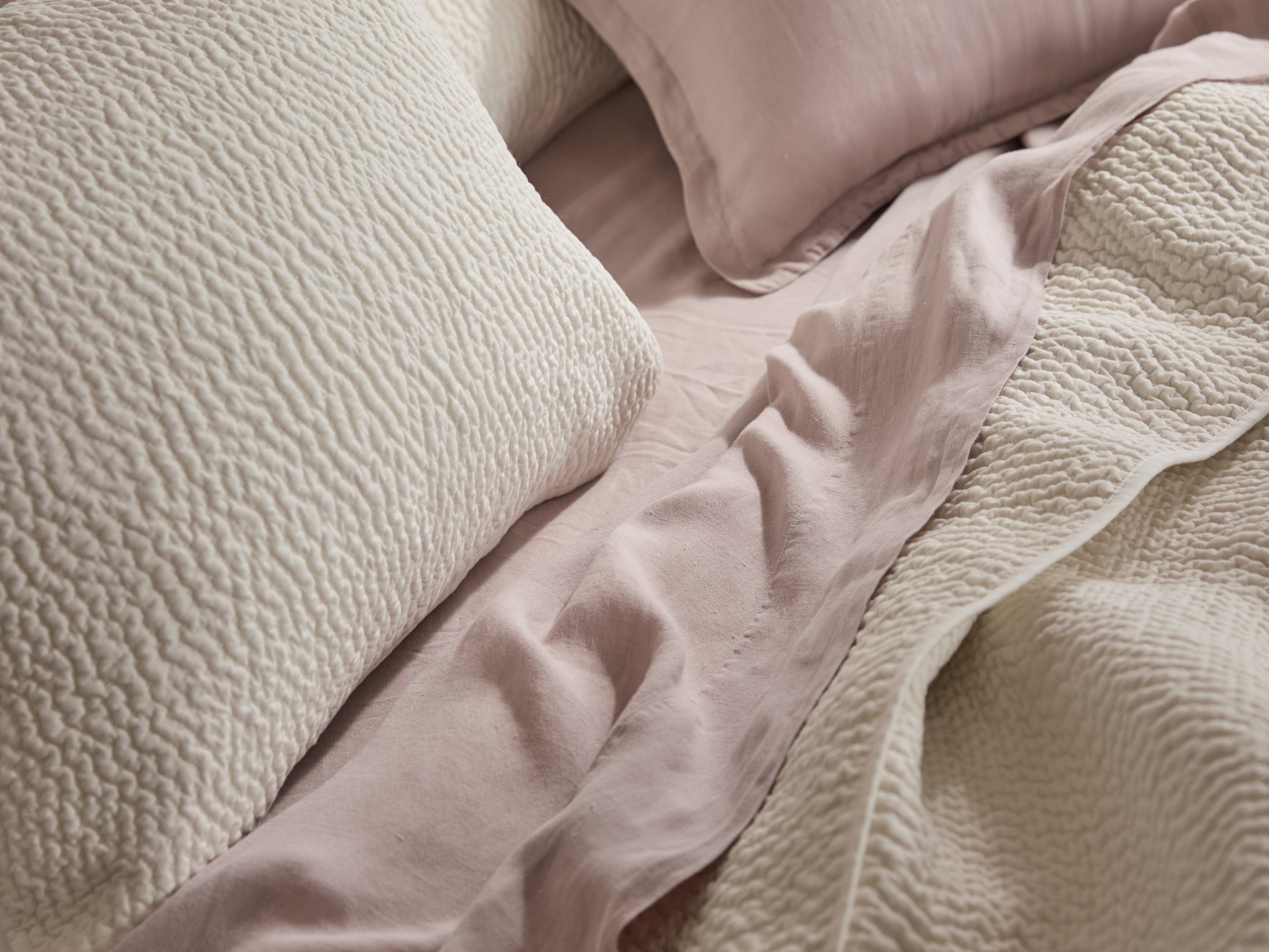 Hand Stitched 100% Cotton Euro Sham Pillow Cover - Cream White Decorative Bedding for Home Decor, Hotel & Guest Room Styling