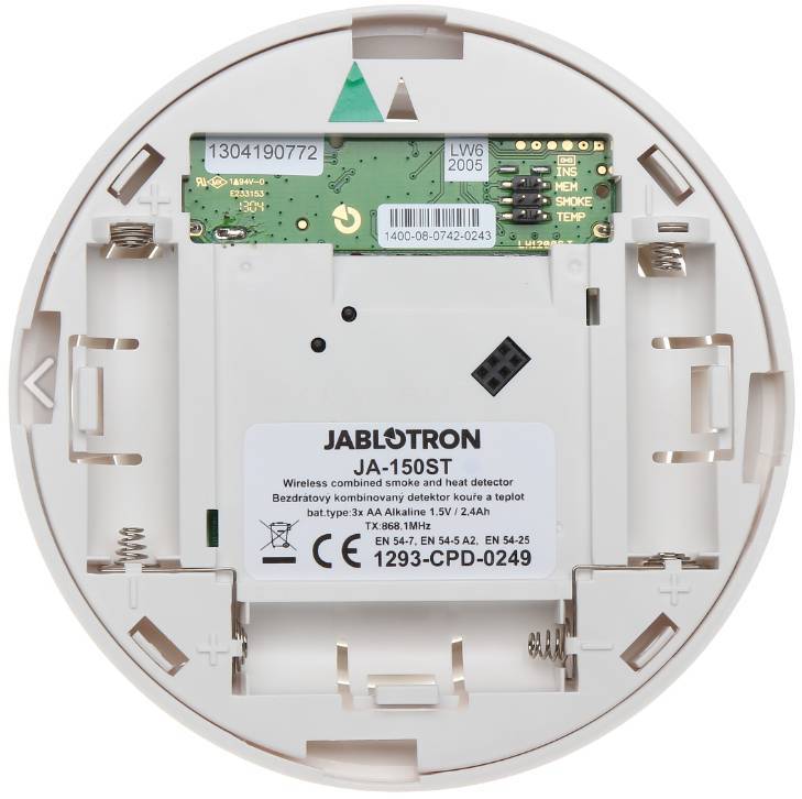 JA 150ST Wireless Smoke and Heat Detector - Smart Home Safety Alarm for Bedroom, Kitchen & Office - Battery-Powered Fire Alert System