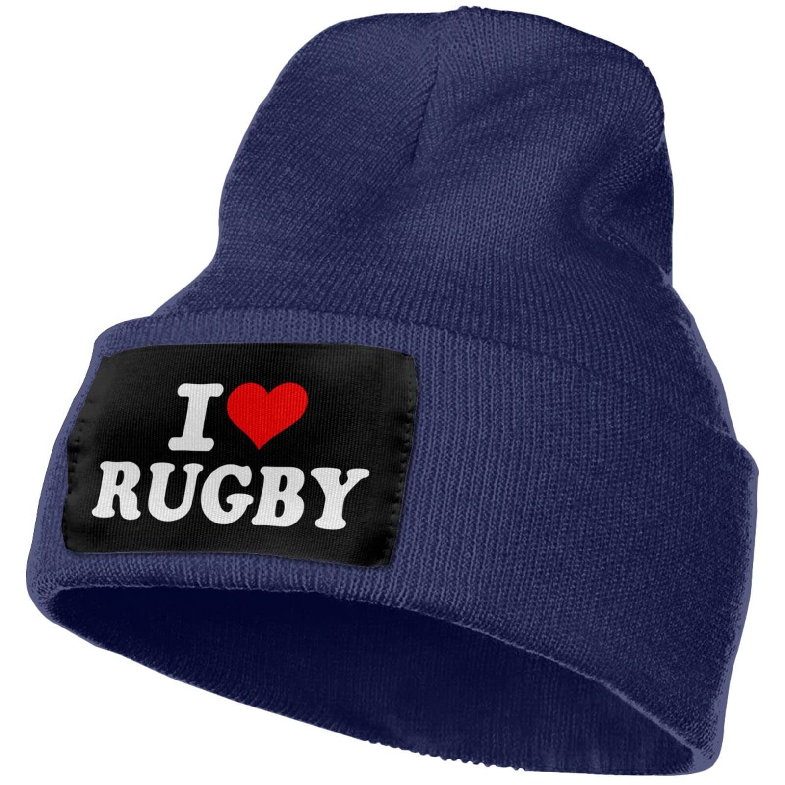 Unisex Winter Knit Beanie Hat for Men & Women - Warm Football-Themed Skull Cap with Foldable Cuff for Skiing, Snowboarding & Outdoor Activities | Black