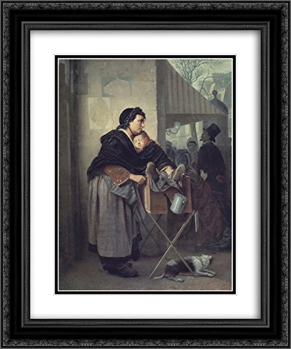 Vasily Perov Organ Grinder in Paris 20x24 Black Ornate Framed Museum Art Print - Wall Decor for Living Room, Office & Gallery
