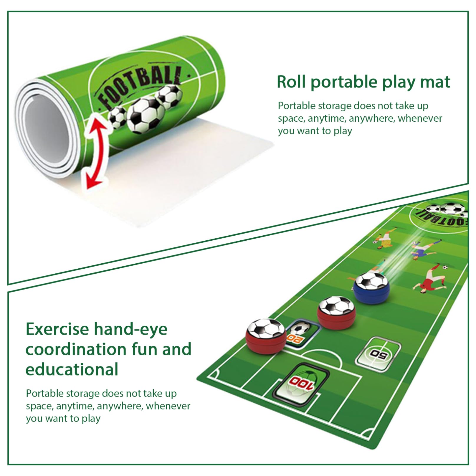 Tabletop Curling Game Set for Adults & Kids - Fun Family Interactive Game, Parent-Child Bonding Activity, Stress Relief & Developmental Party Game - Perfect for Indoor Play, Birthday Parties & Team Building Events (Soccer Style)