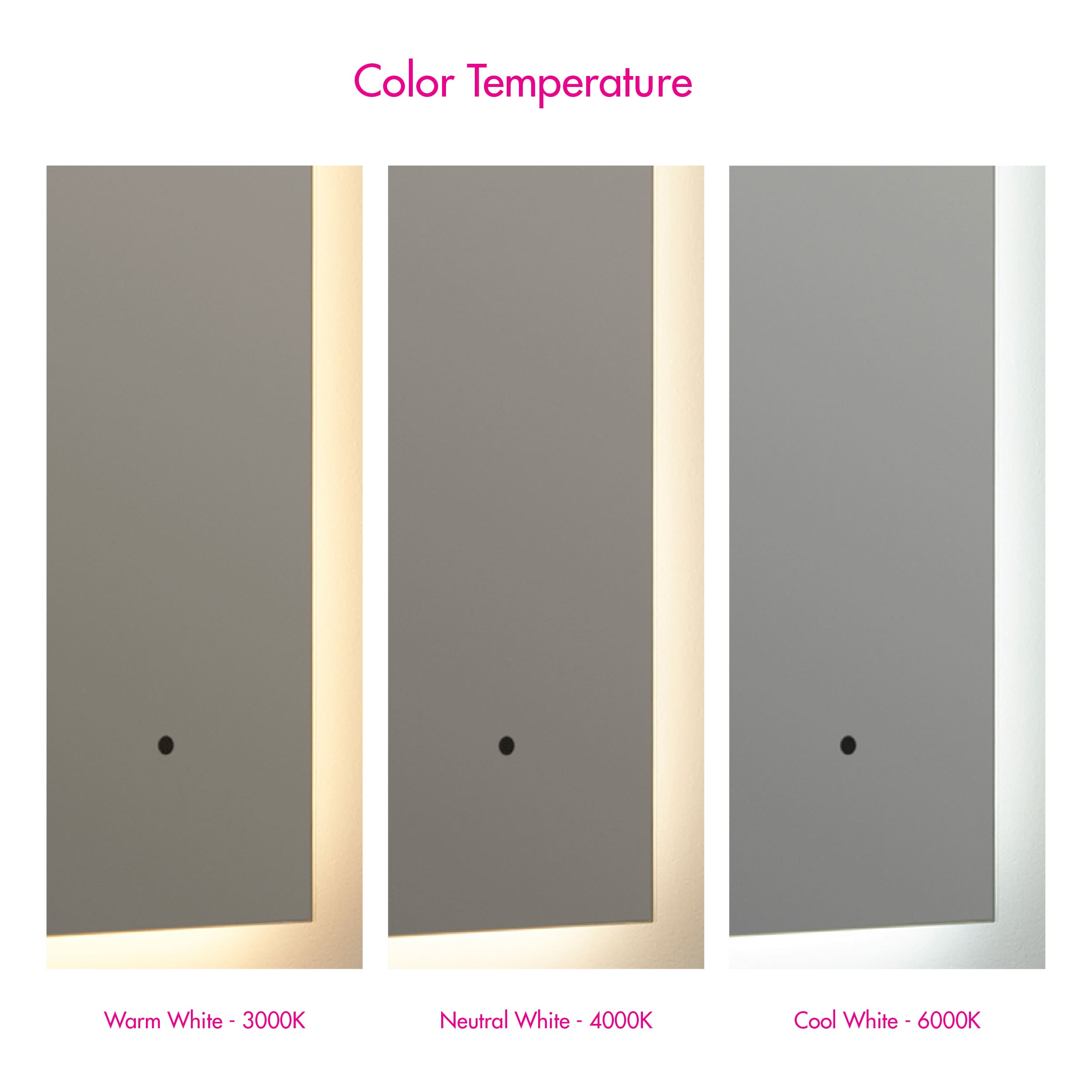 Oxygen Galaxy 3 1103 0 Frameless LED Bathroom Mirror 48x36 Inch with Adjustable Lighting - Perfect for Vanity, Makeup, and Modern Bathroom Decor