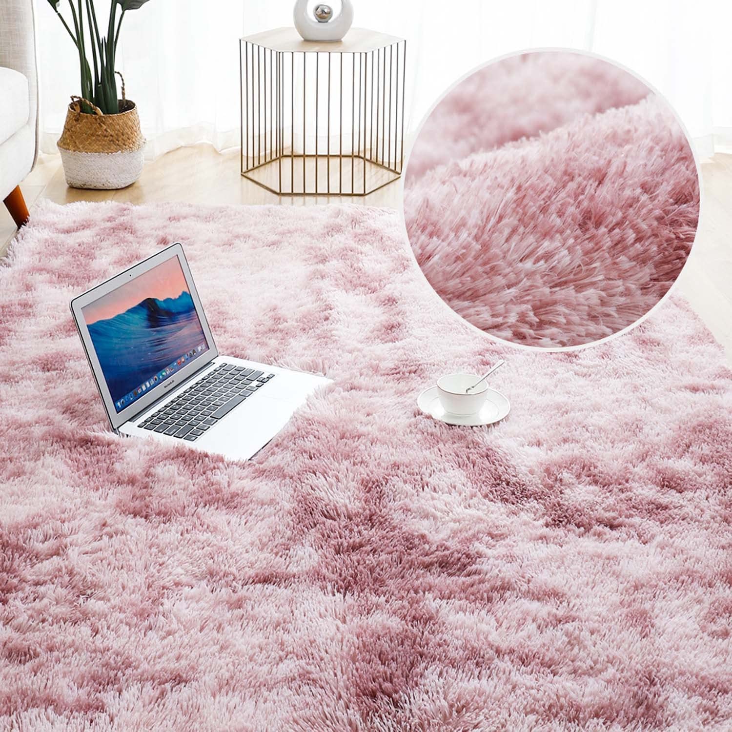 Fluffy Shaggy Area Rug 2x4 Feet - Ultra Soft Plush Carpet for Bedroom, Living Room, Kids Room - Non-Slip Fuzzy Floor Mat in Gray - Perfect for Cozy Home Decor, Window Seat, and Bedside Comfort