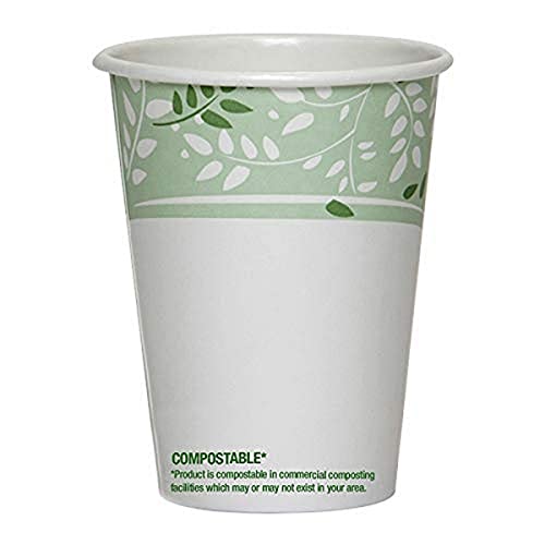 GP PRO Dixie 12oz PLA-Lined Paper Hot Cups - Eco-Friendly Viridian Coffee Cups, Fits Large Lids, 1000-Pack (2342PLA) for Offices, Cafes & Catering Events