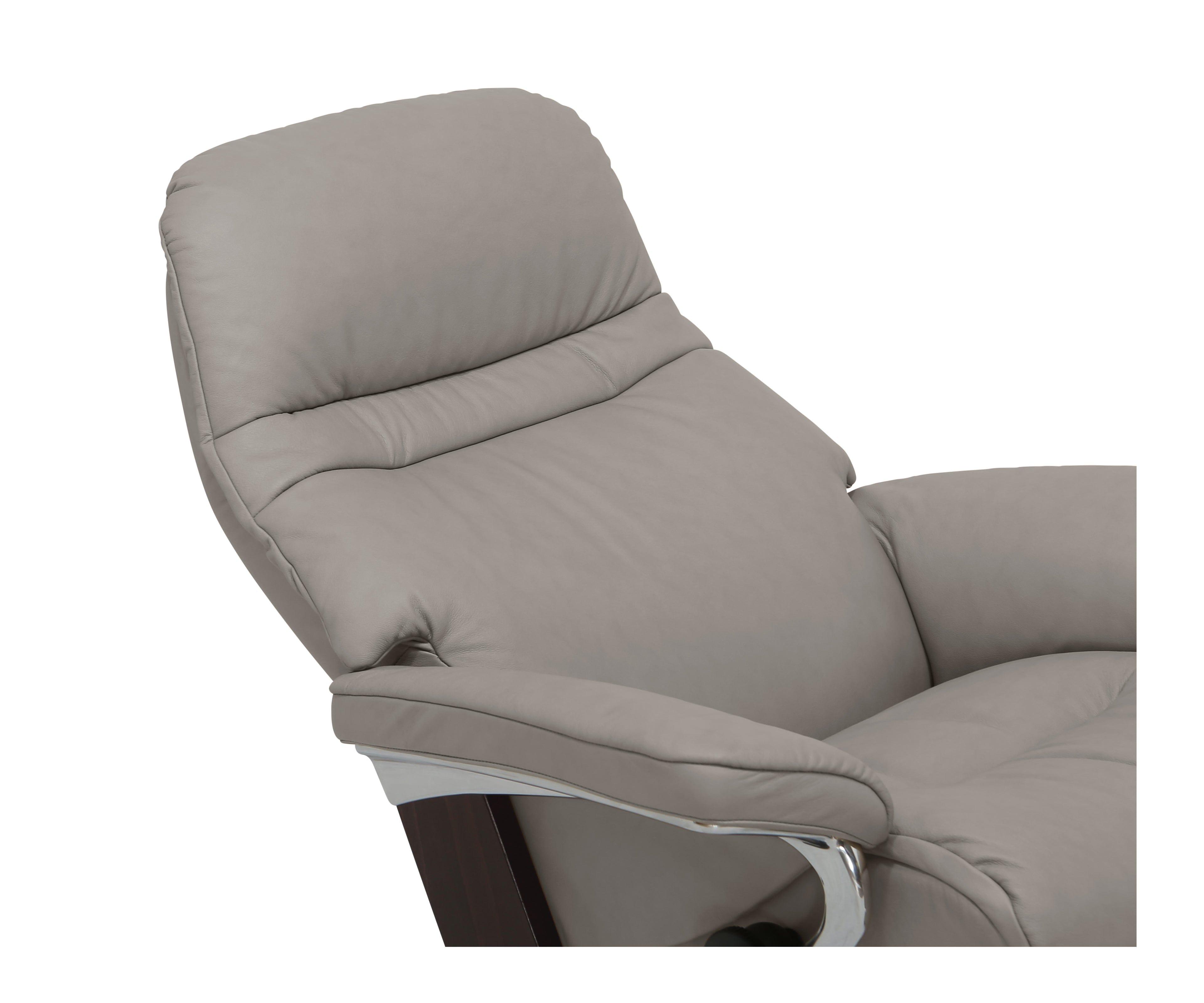 Stressless® Sunrise Recliner & Ottoman with Signature Base in Silver Grey - Premium Comfort for Living Room, Home Theater & Office Relaxation