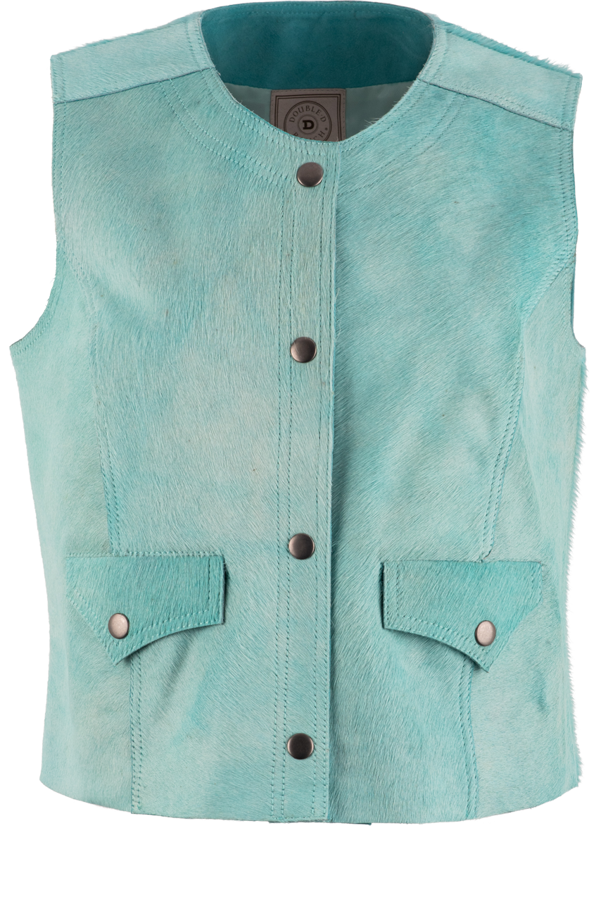Double D High Horse Turquoise Vest for Women - Western Style Denim Vest with Turquoise Accents - Perfect for Rodeo, Country Concerts & Cowgirl Fashion