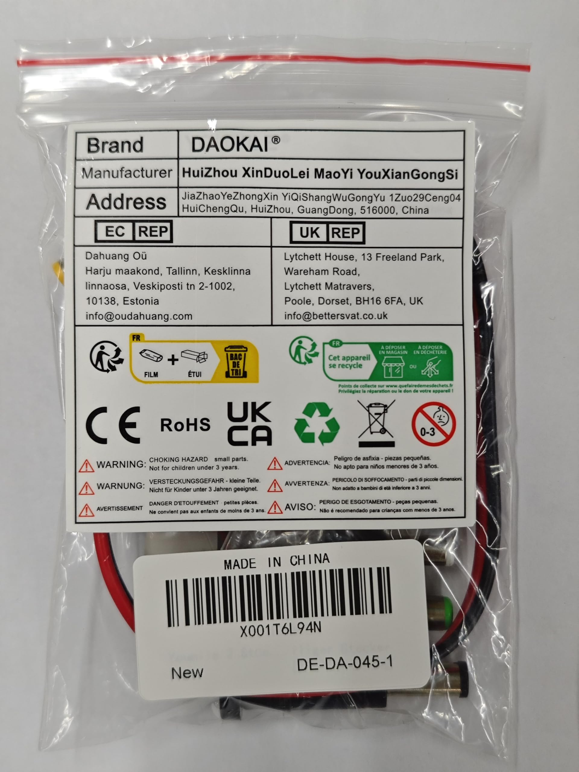 DAOKAI 2-Pack USB Type-C to DC Power Trigger Module - 20V/15V/12V/9V 5A PD2.0/PD3.0 Converter with 8 DC Plugs & Cables - Perfect for Laptops, Routers, Monitors & DIY Electronics Projects