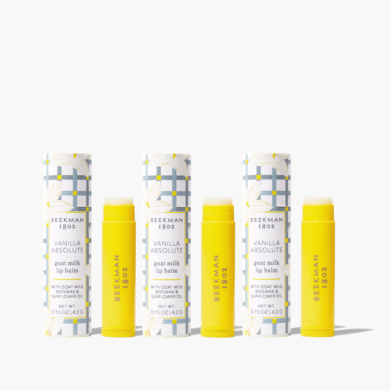 Organic Vanilla Absolute Lip Balm 3-Pack - Moisturizing & Nourishing for Dry, Chapped Lips - Perfect for Winter Care, Daily Hydration & On-The-Go Use