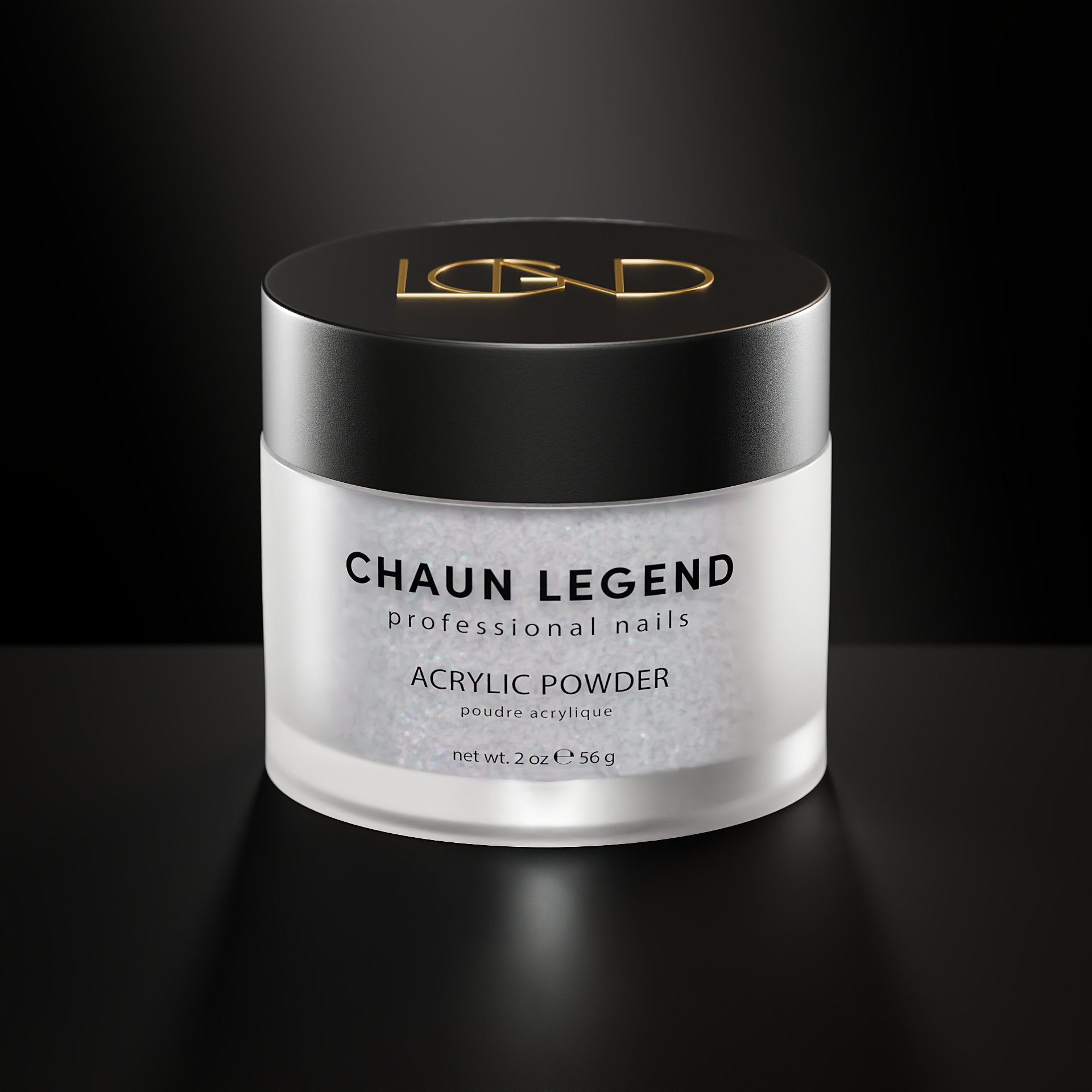 Chaun Legend Acrylic Powder 2oz - 103 Snowflake Shimmer Nail Art Dip Powder for Professional & DIY Manicures | Perfect for Winter Nail Designs & Special Occasions