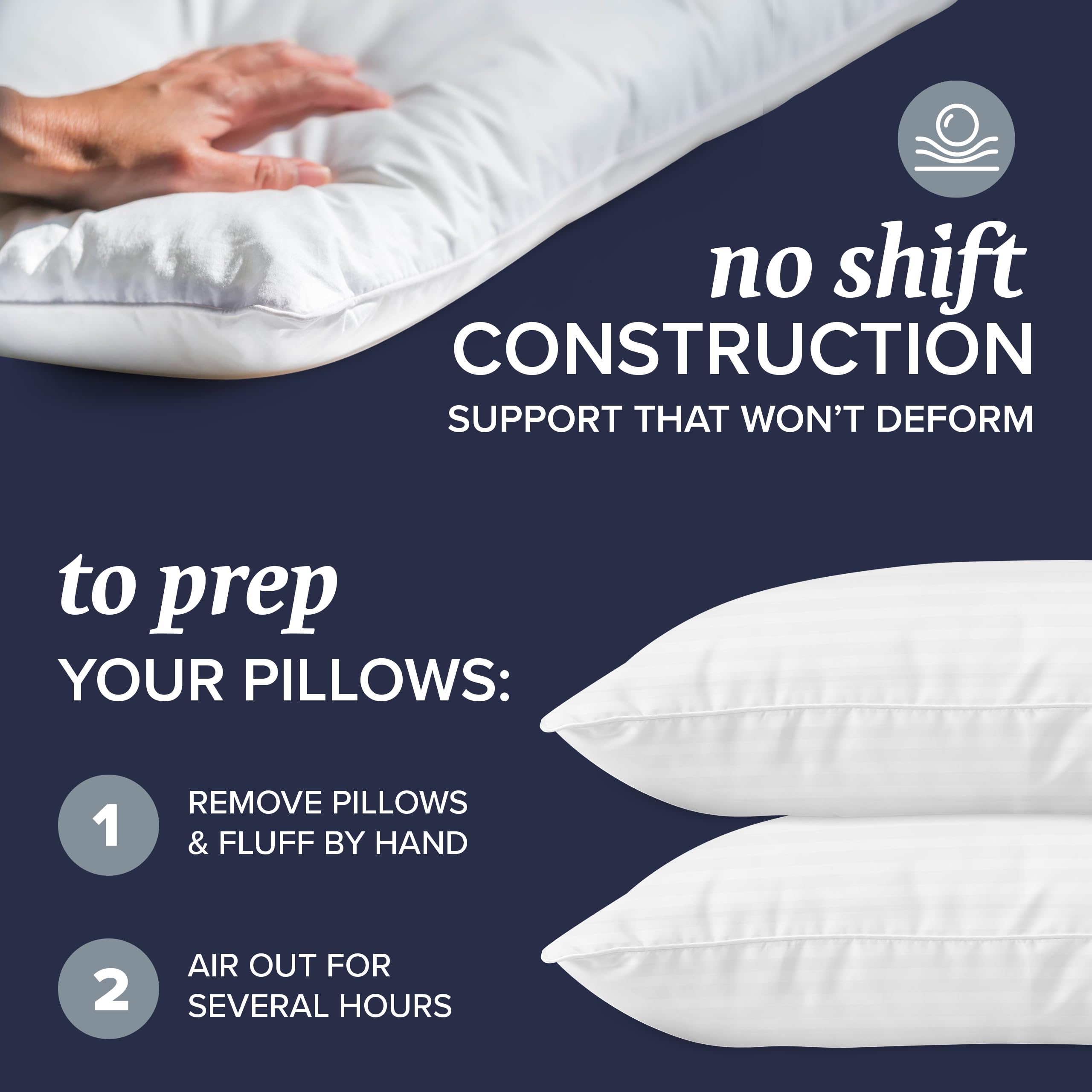Beckham Hotel Collection Standard/Queen Size Cooling Gel Pillows Set of 2 - Hypoallergenic Down Alternative Pillows for Back, Stomach & Side Sleepers - Perfect for Hot Sleepers & Luxury Hotel-Style Bedroom Decor