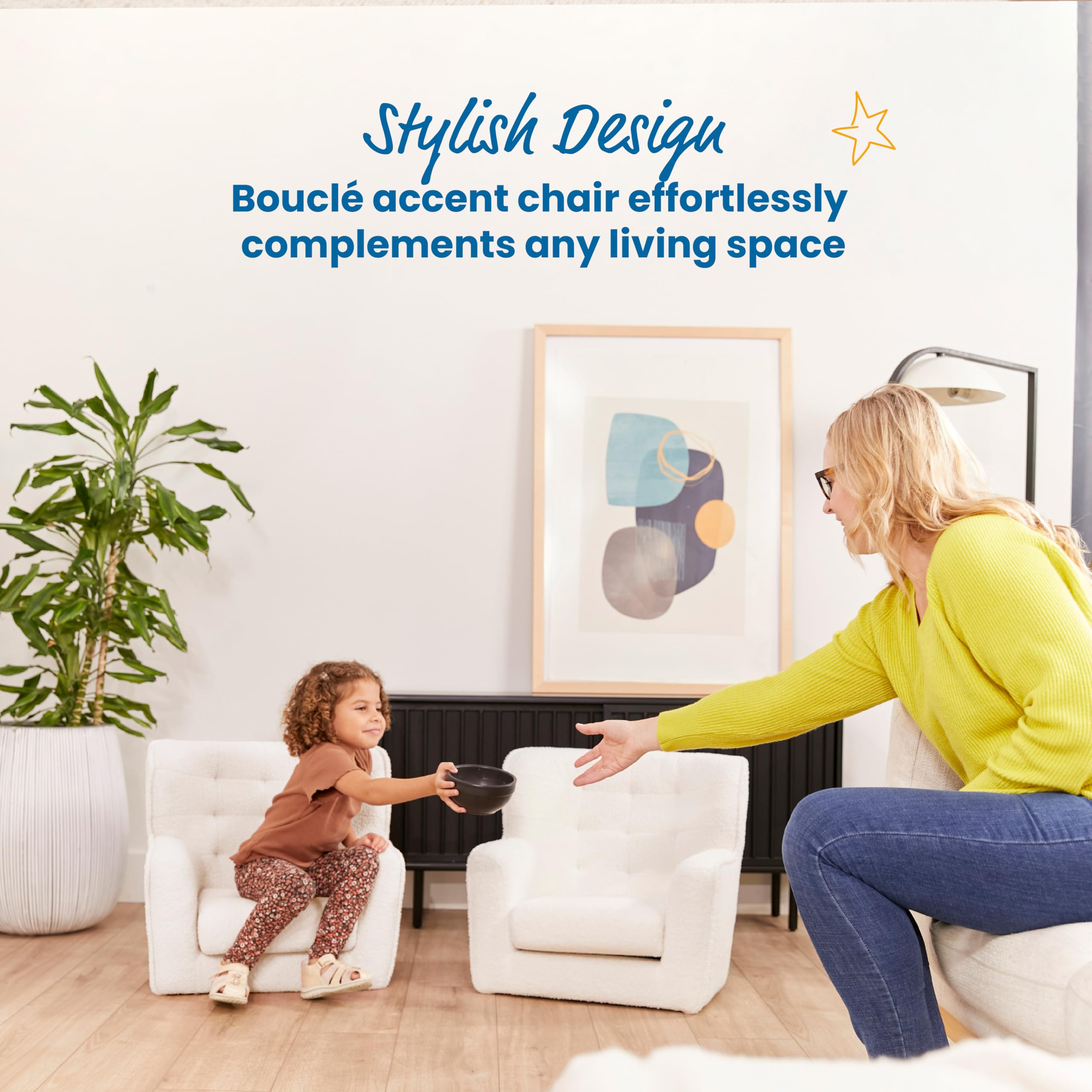 ECR4Kids Mila Arm Chair for Kids - Sturdy White Children's Chair for Classroom, Playroom & Bedroom - Comfortable Kids Furniture for Reading & Studying