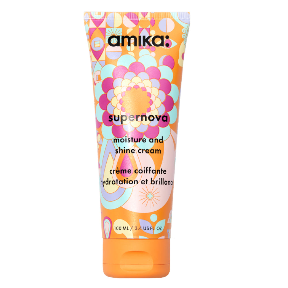 Amika Supernova Moisture & Shine Hair Cream - 3.4 oz Hydrating Leave-In Conditioner for Dry, Damaged Hair - Perfect for Daily Frizz Control & Heat Protection