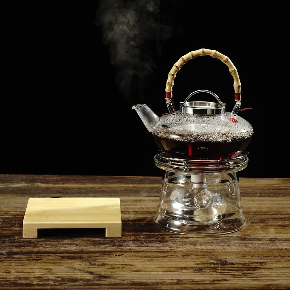 Premium Glass Teapot with Alcohol Burner - Elegant Tea Brewing Set for Home & Office Use - Perfect for Loose Leaf Tea, Herbal Infusions & Tea Ceremonies