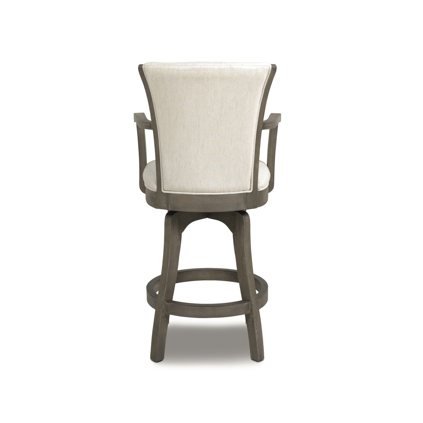 27in Swivel Counter Height Bar Stool - Vintage Faux Leather with High Back Support & Armrests - Solid Hardwood Frame - Perfect for Kitchen Island, Home Bar & Breakfast Nook