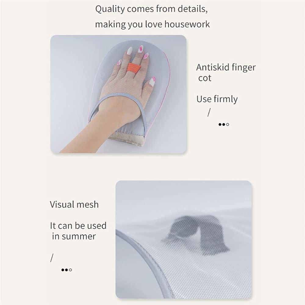 Mini Ironing Board & Heat Resistant Ironing Gloves Set - Portable Handheld Steamer Pad with Finger Loop for Collars, Pockets, Ties | Perfect for Travel, Home & Office Use (A+B)
