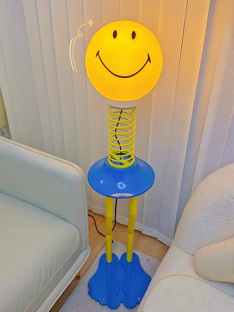 Kids Smiley Face Floor Lamp - Adjustable LED Standing Light for Nursery, Bedroom & Playroom | Modern Night Light for Children's Room Decor
