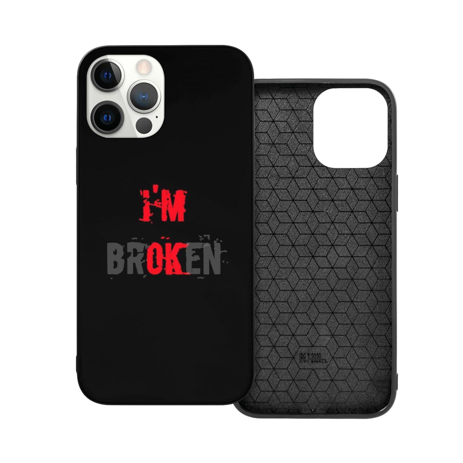 Funny iPhone 12 Mini Case - 'I Am Broken' Soft TPU Shockproof Protective Phone Cover | Cute Bumper Case for Everyday Use & Gift Giving