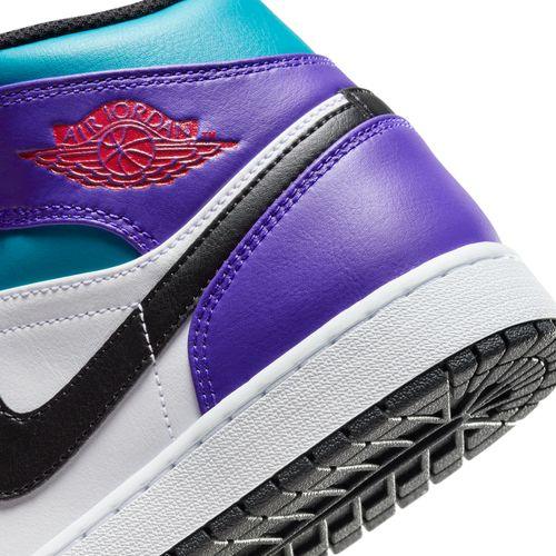 Air Jordan 1 Mid 'Aqua Purple' Basketball Shoes for Men - Retro Style Sneakers for Casual Wear, Street Fashion & Sports Performance