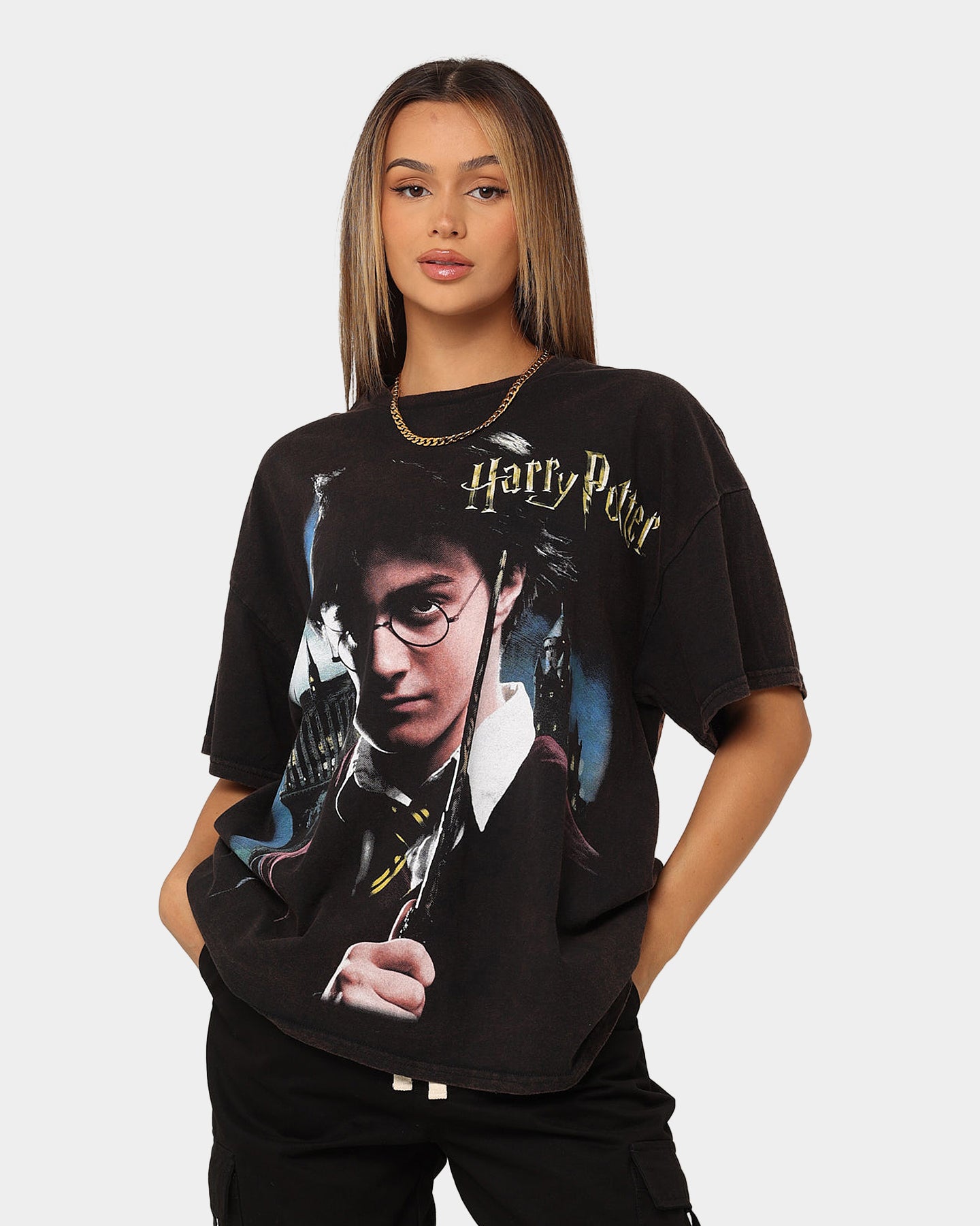 Vintage Harry Potter T-Shirt - Black Washed Cotton Tee - American Thrift Style - Perfect for Halloween, Cosplay & Casual Wear