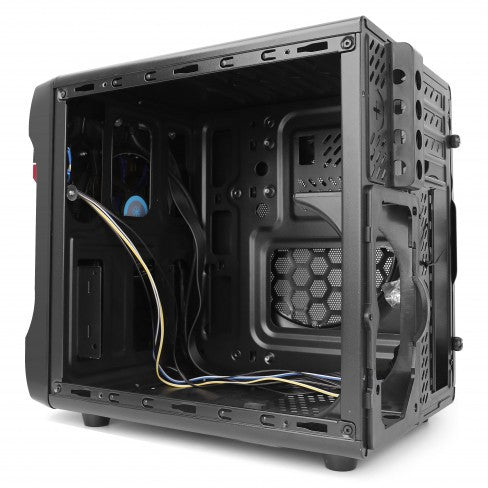 Spire PowerCube 715 Computer Case with Dual Tempered Glass Windows - SPC715B CE/R/2W U3 P/S Option - Perfect for Gaming PC Builds & Custom Workstations