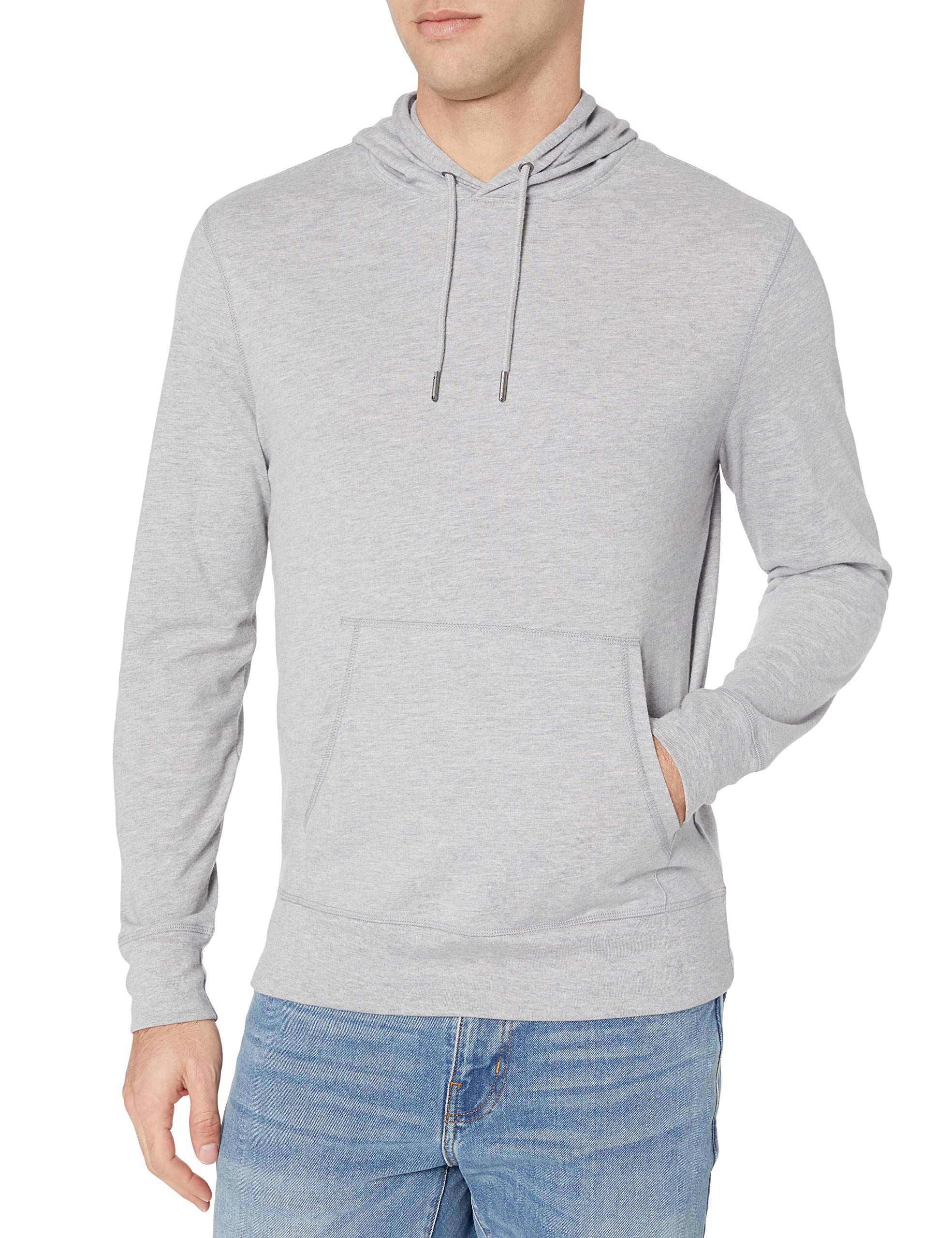 Amazon Essentials Men's Lightweight Jersey Pullover Hoodie - Soft Casual Zip Up Sweatshirt for Gym, Running & Everyday Wear