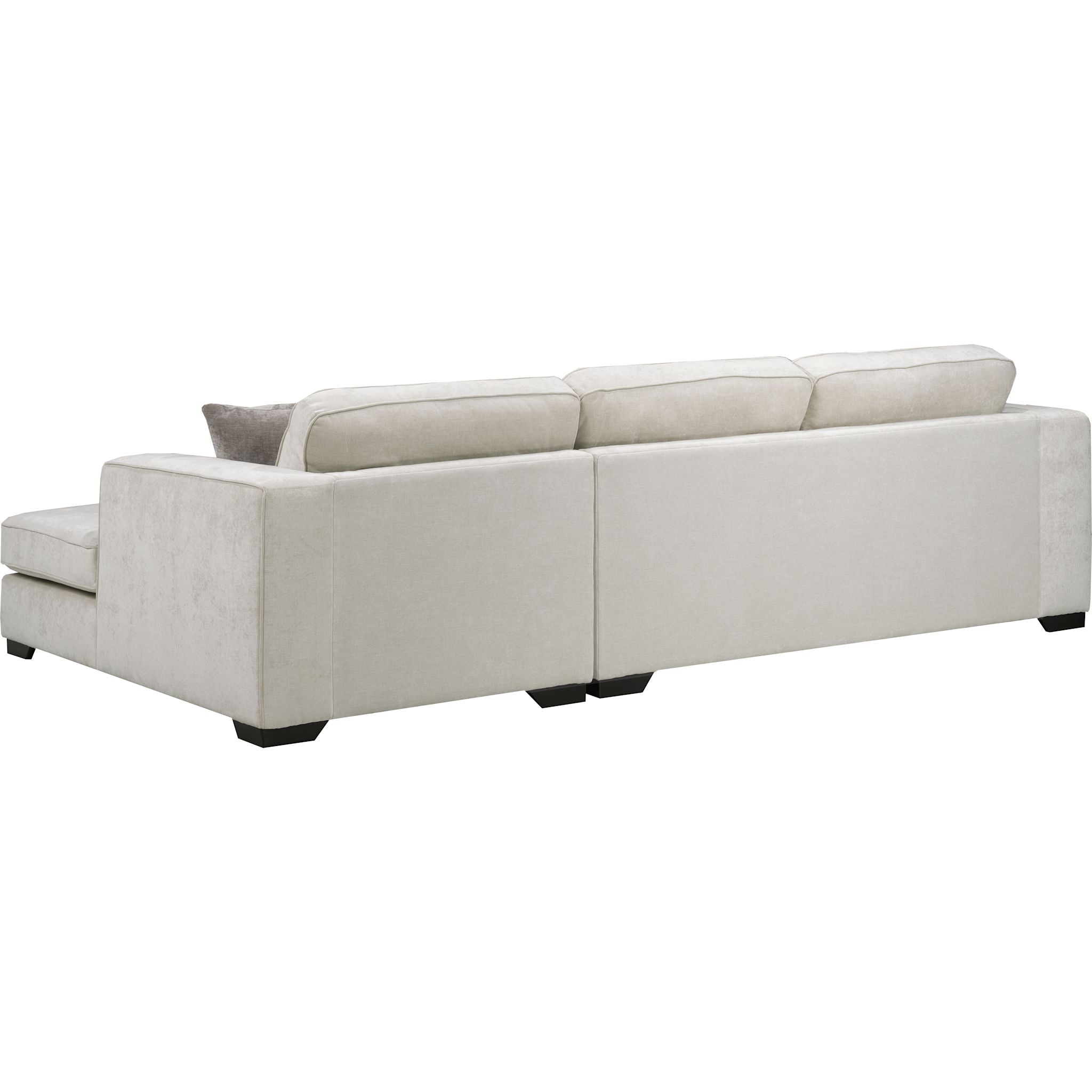 Amber 2-Piece Sectional Sofa with Chaise Lounge - Cream Linen Fabric - Perfect for Living Room, Family Room & Small Spaces